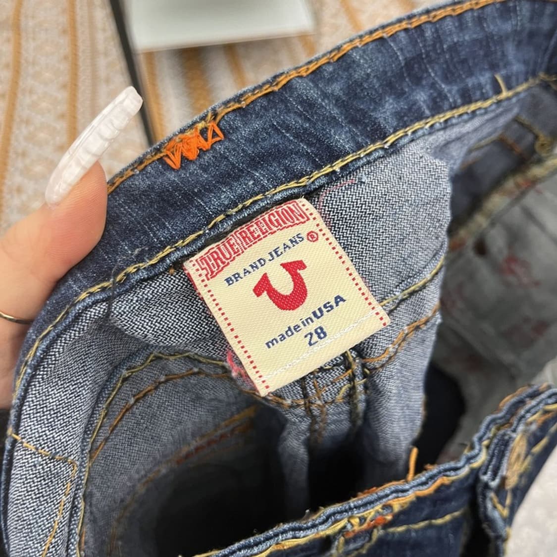 트루릴리전 조이빅티 희귀 Y2K 레트로 데님팬츠 28인치 C11009 상품이미지6