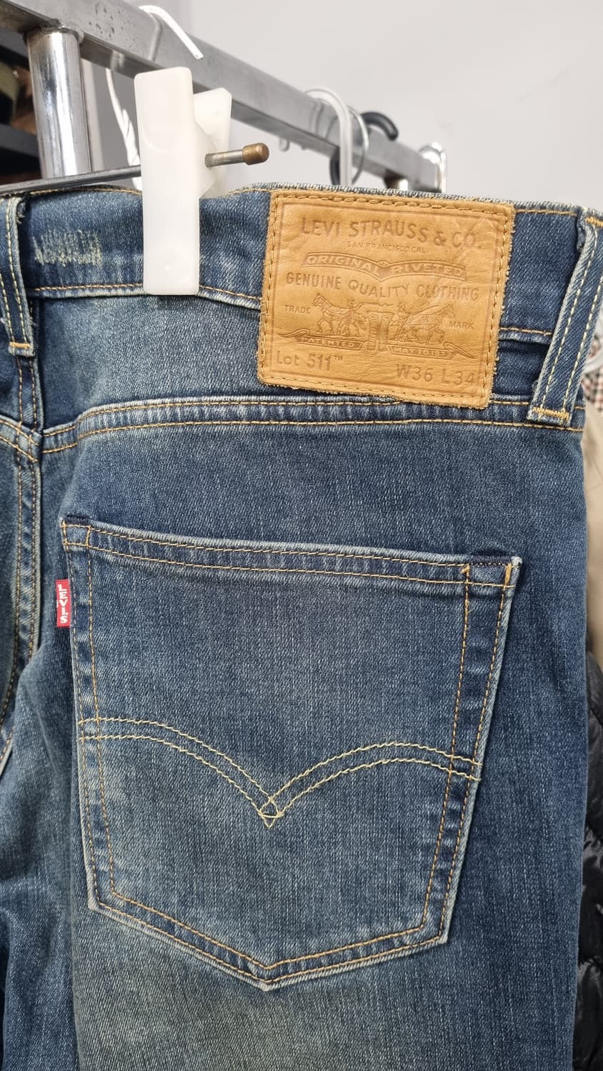 리바이스511 슬림 스판 프리미엄 워싱청바지 36 상태10/9 상품이미지3