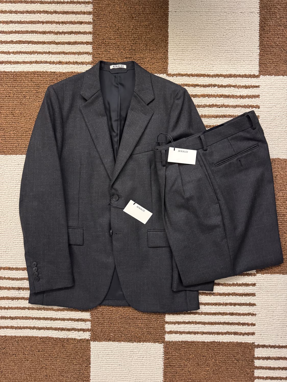 오라리 auralee 22aw 블루페이스 울 도비 스트라이프 셋업 상품이미지3