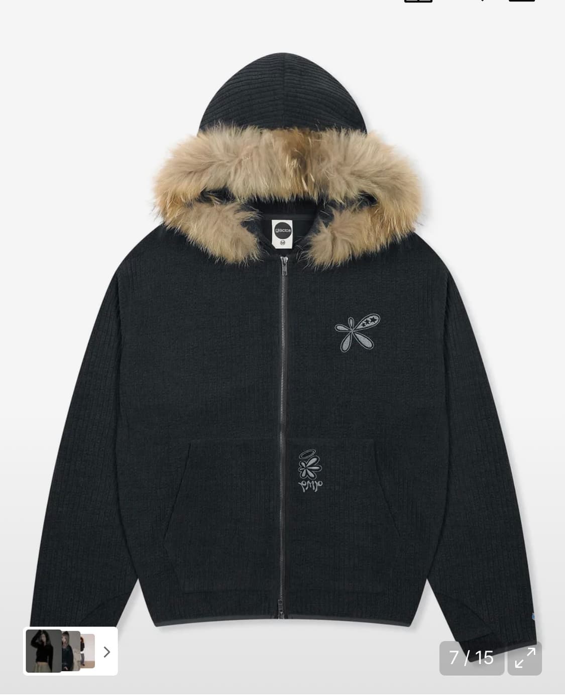 글랙 라쿤 퍼 후드집업 상품이미지1