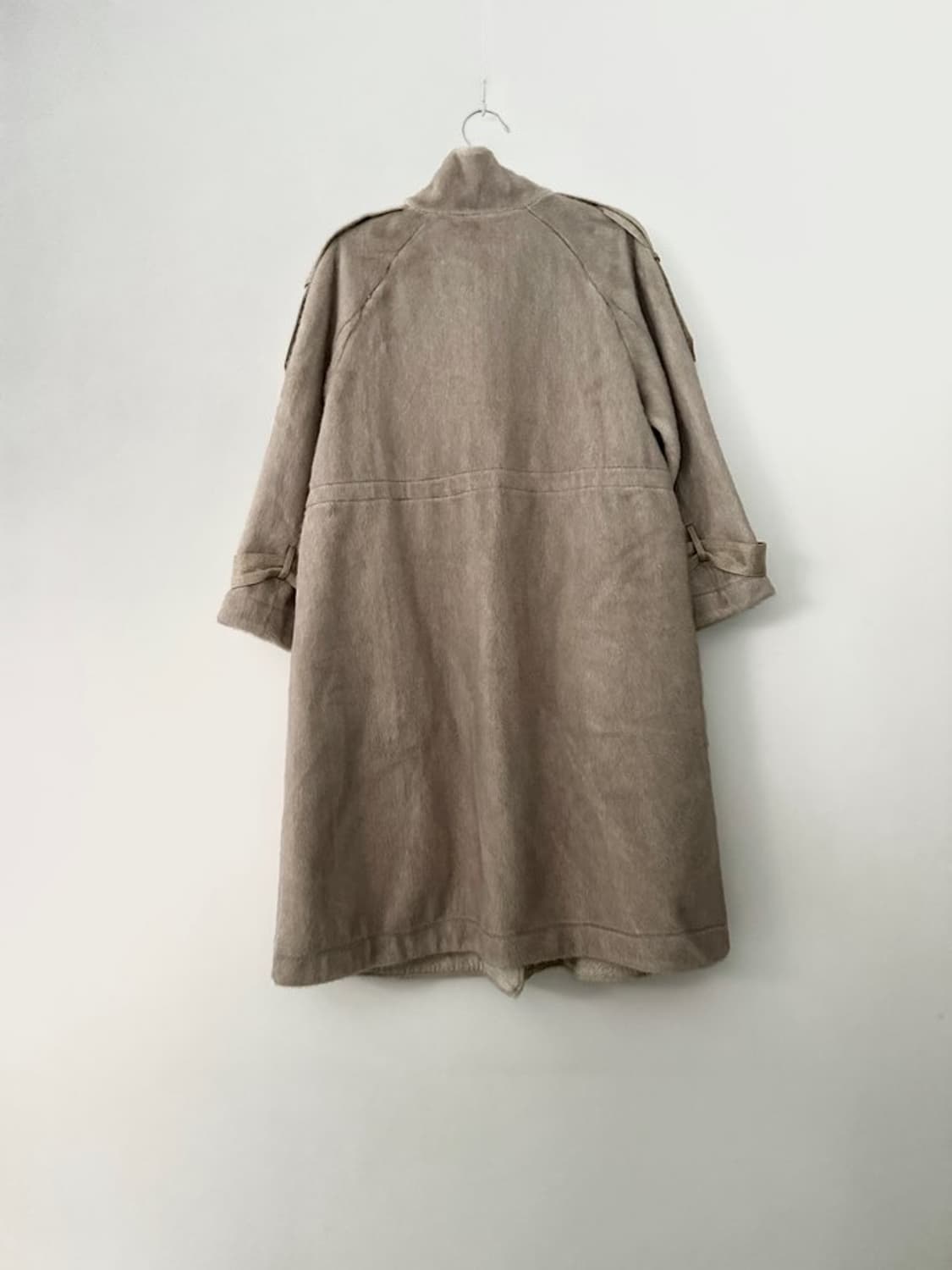 Suede & soft fur mix high neck long coat 상품이미지7