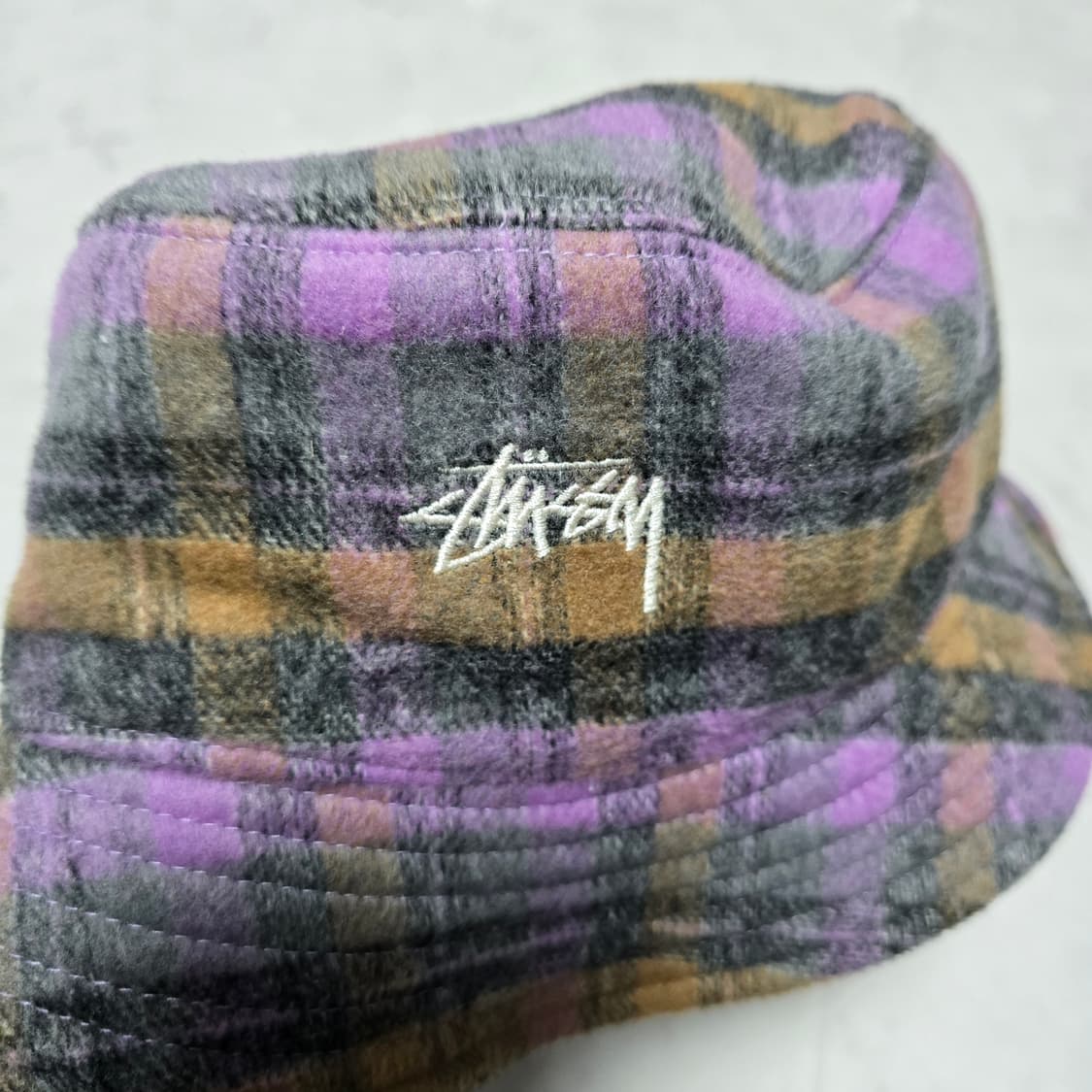 스투시 브러쉬드 플레이드 울 버킷햇 S/M 상품이미지2