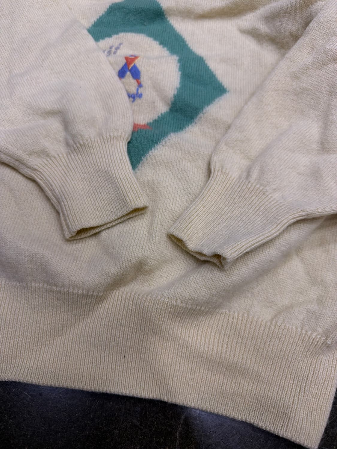 프링글 스포츠 80's 램스울 V넥 골프 니트 크림 XL 상품이미지6