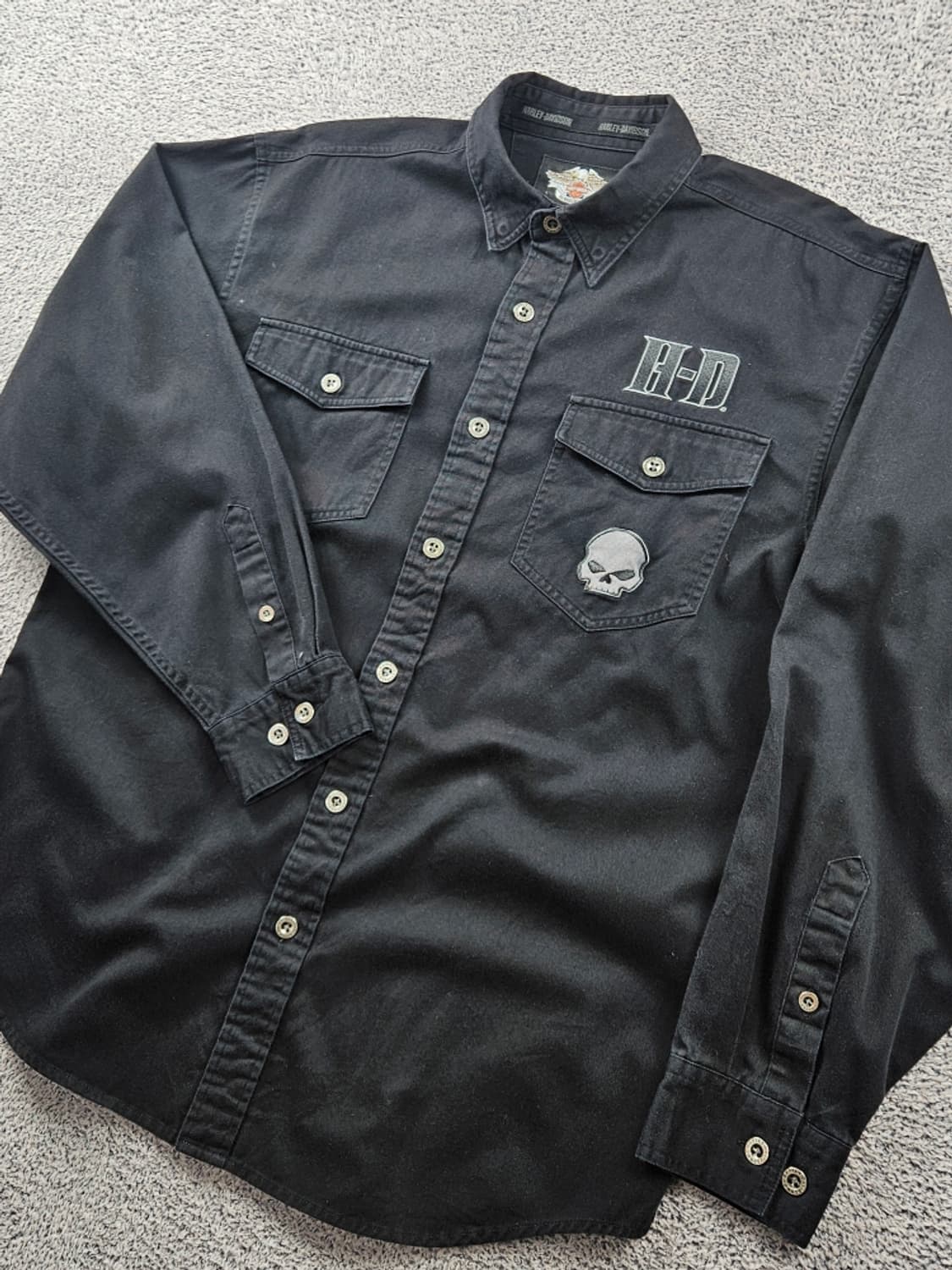 할리데이비슨 모터사이클 포켓 스컬 바이커 셔츠 ( L ) / 9362 상품이미지6