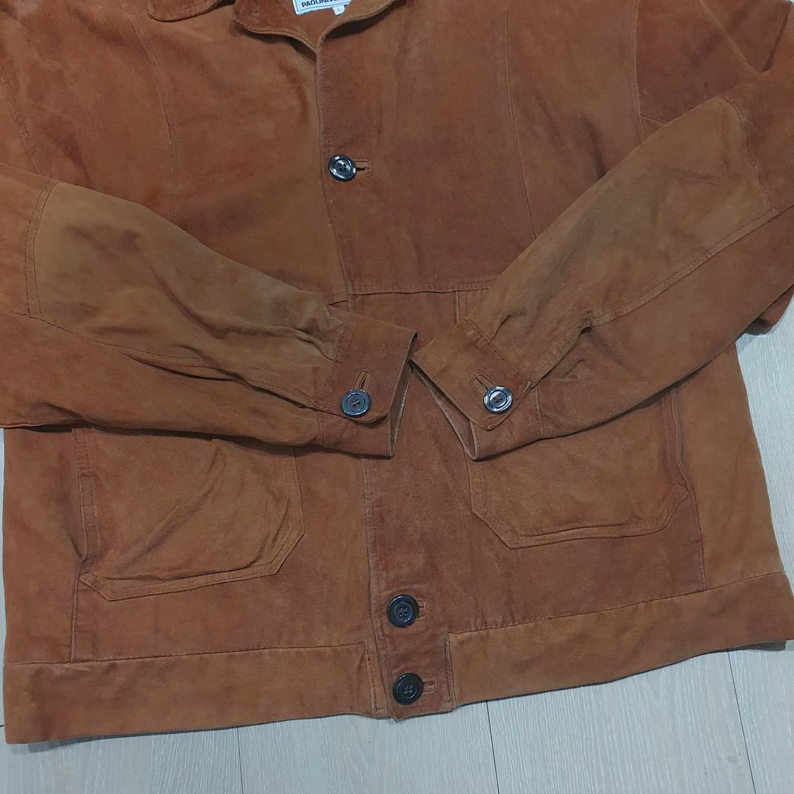 유럽 빈티지 양가죽 스웨이드 블루종 자켓 L (105) 상품이미지4