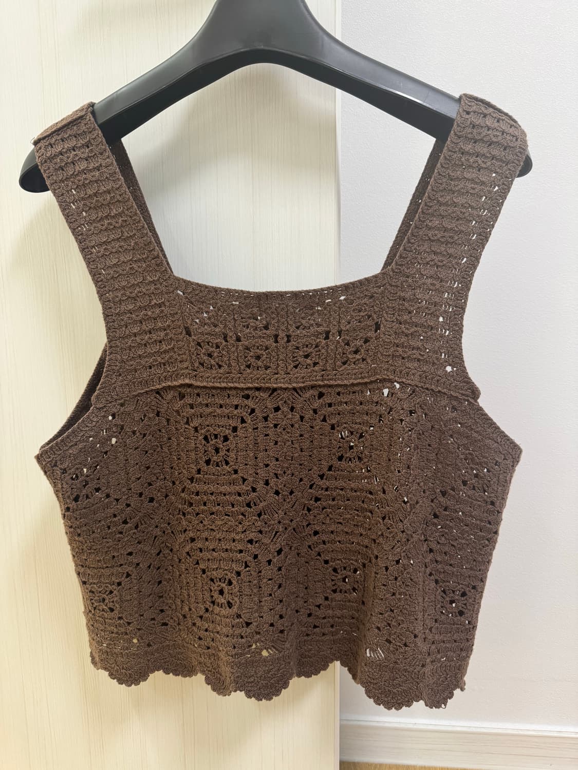 A토션버튼 갈색 니트조끼 판매  상품이미지5