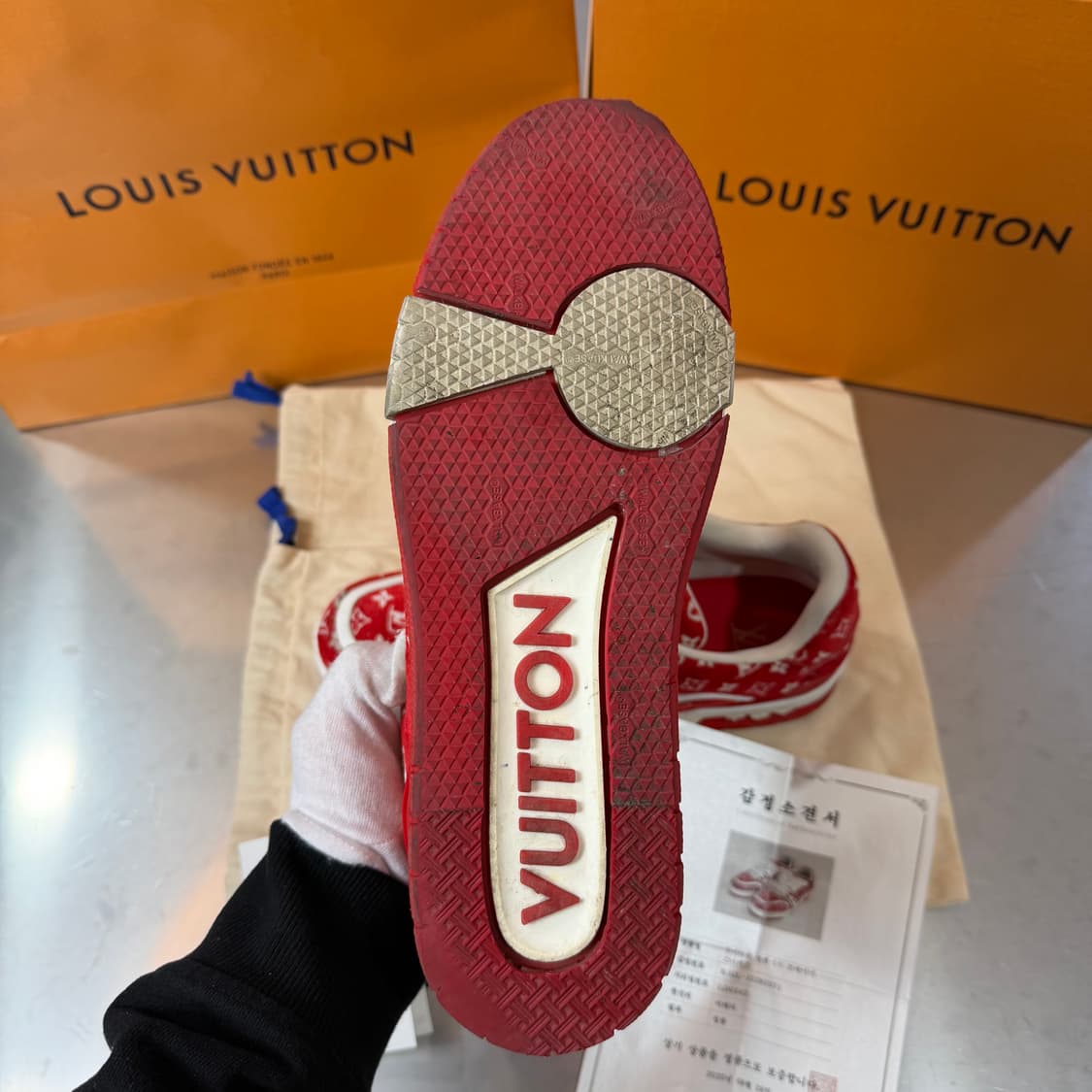 [리오브] 루이비통 LV 트레이너 텍스타일 벨벳 모노그램 스니커즈 상품이미지3