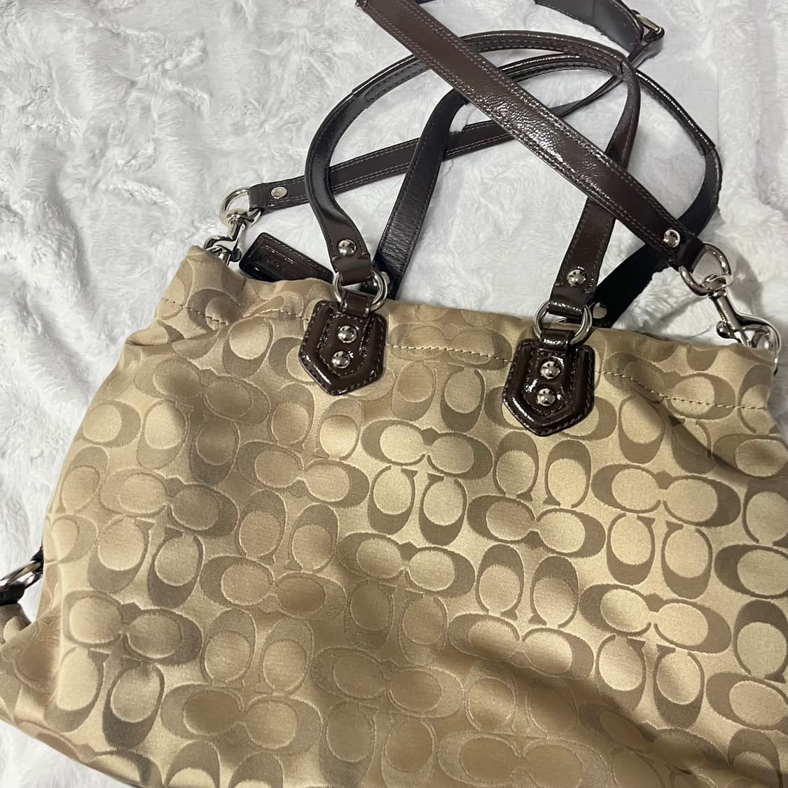 Coach 베이지 브라운 숄더백 크로스백 카페모카 시그니처  라떼갸루 상품이미지6