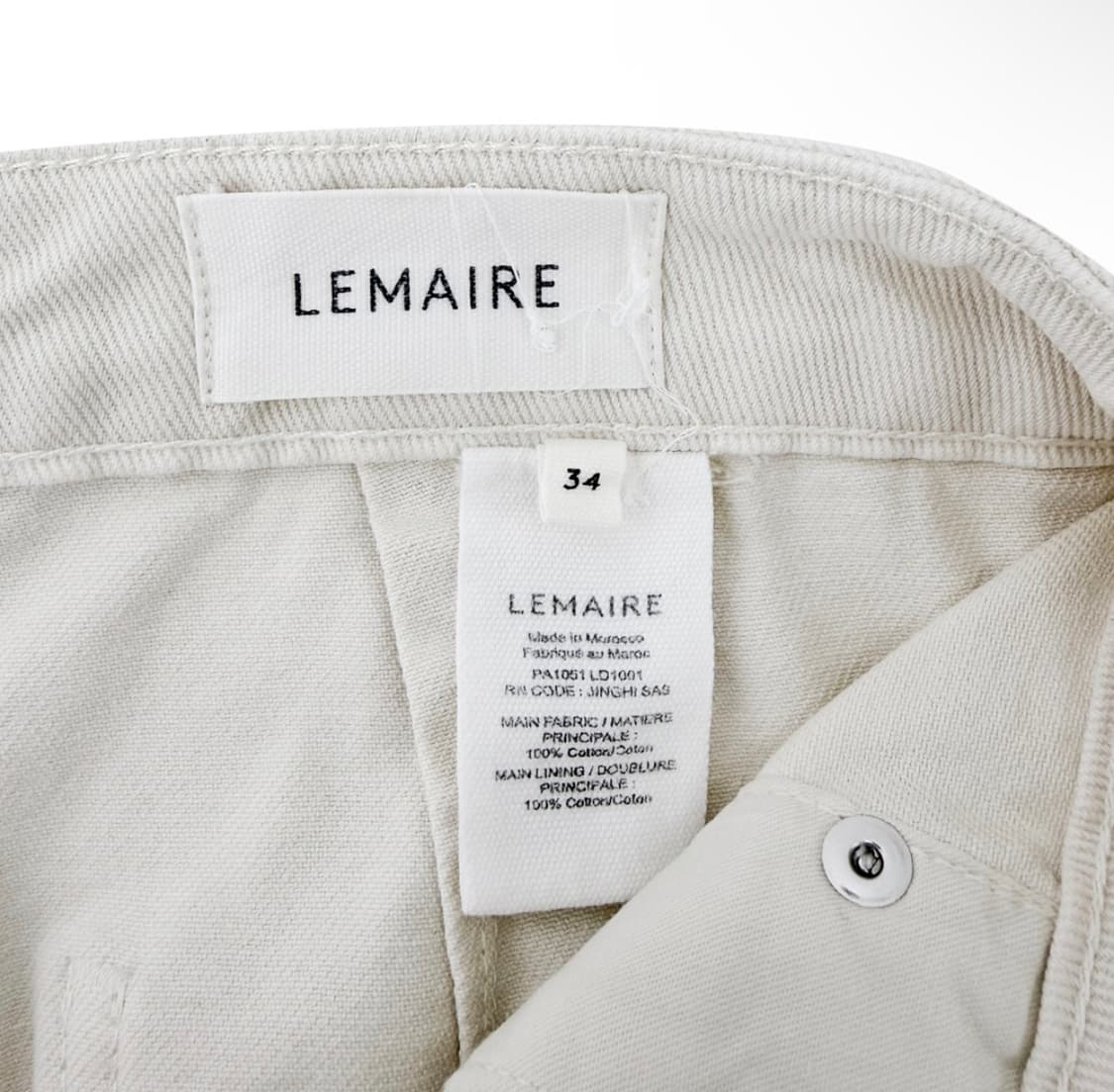 [34] 르메르 여성 파이브 포켓 트위스트 워크웨어 데님 팬츠 아이보리 상품이미지10