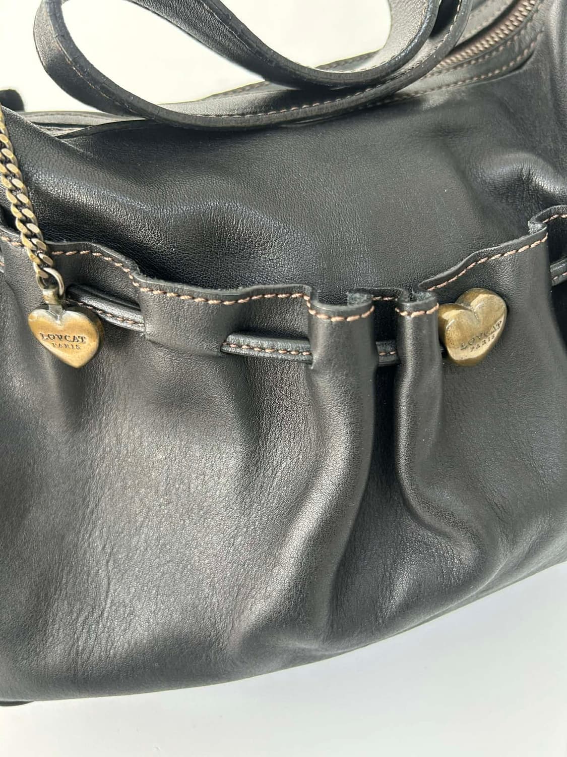 러브캣 테슬 버킷 가죽 호보 숄더백 상품이미지7