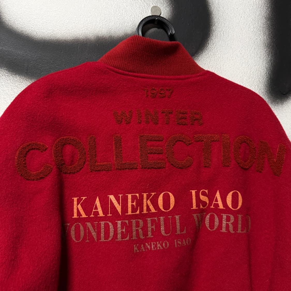 Kaneko Isao 올드스쿨 소가죽 레더암 빅 자수 바시티 자켓 상품이미지6