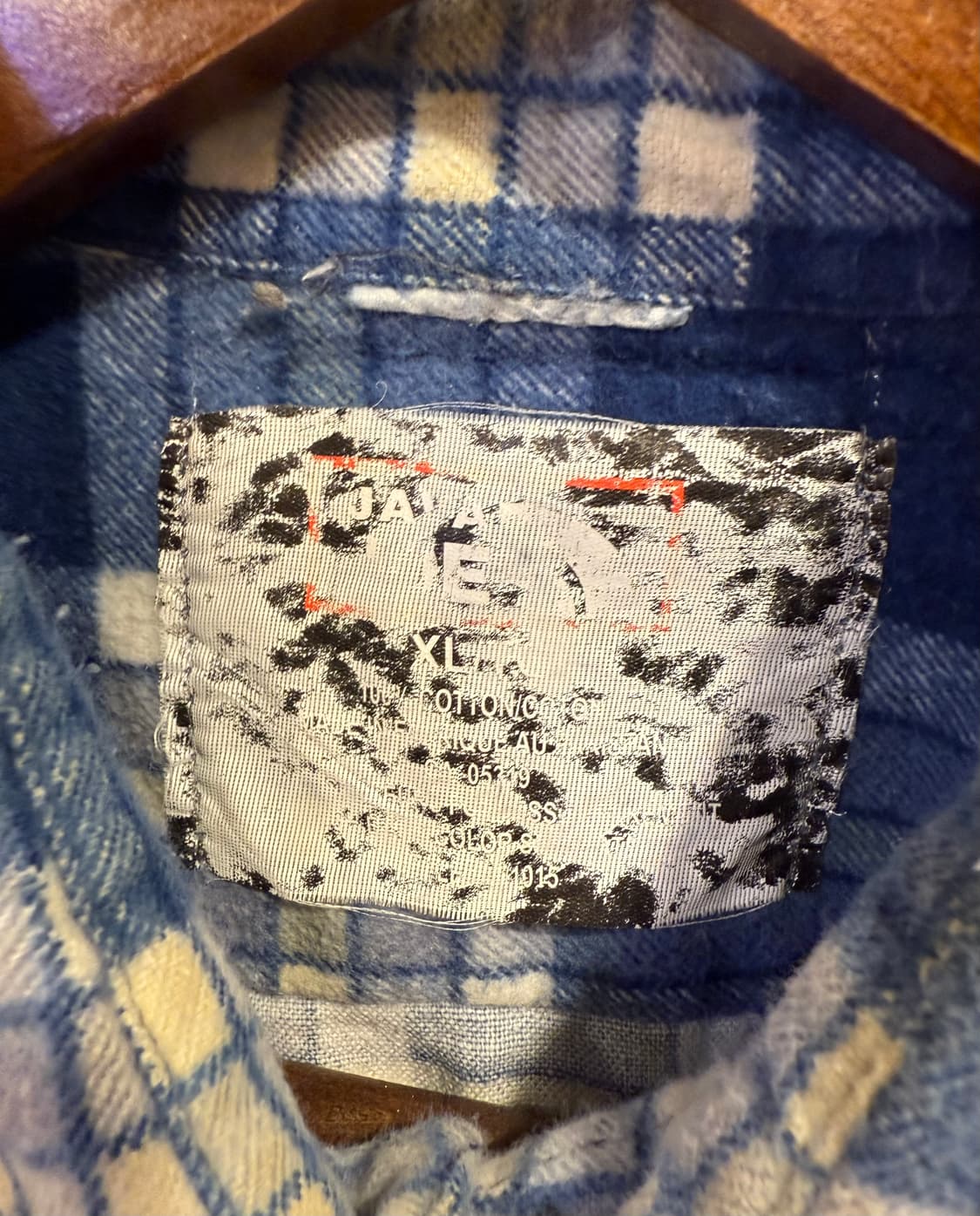 빈티지 블루 플란넬 체크셔츠 상품이미지2