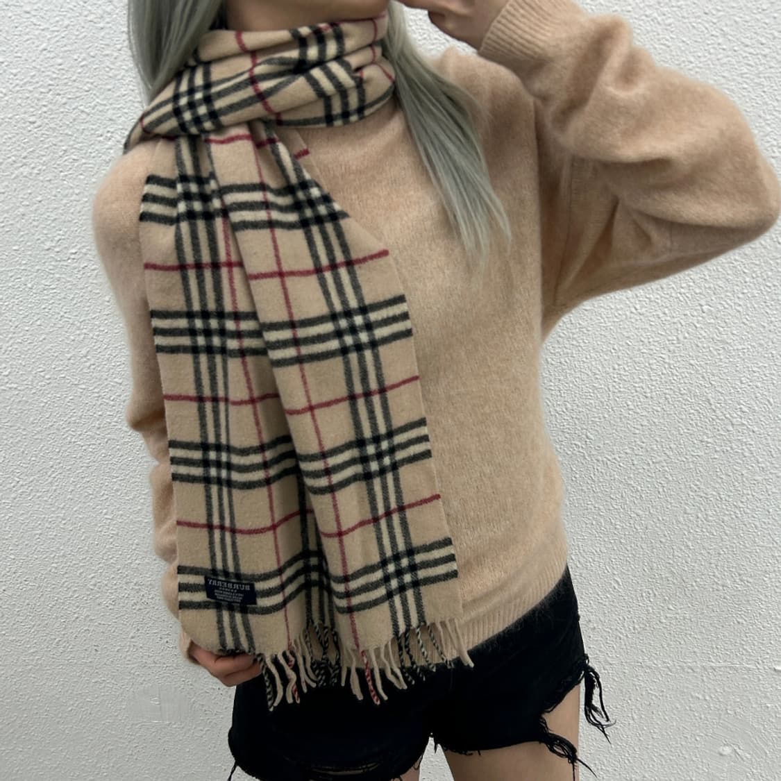 버버리 연베이지 노바체크 램스울 머플러 상품이미지2