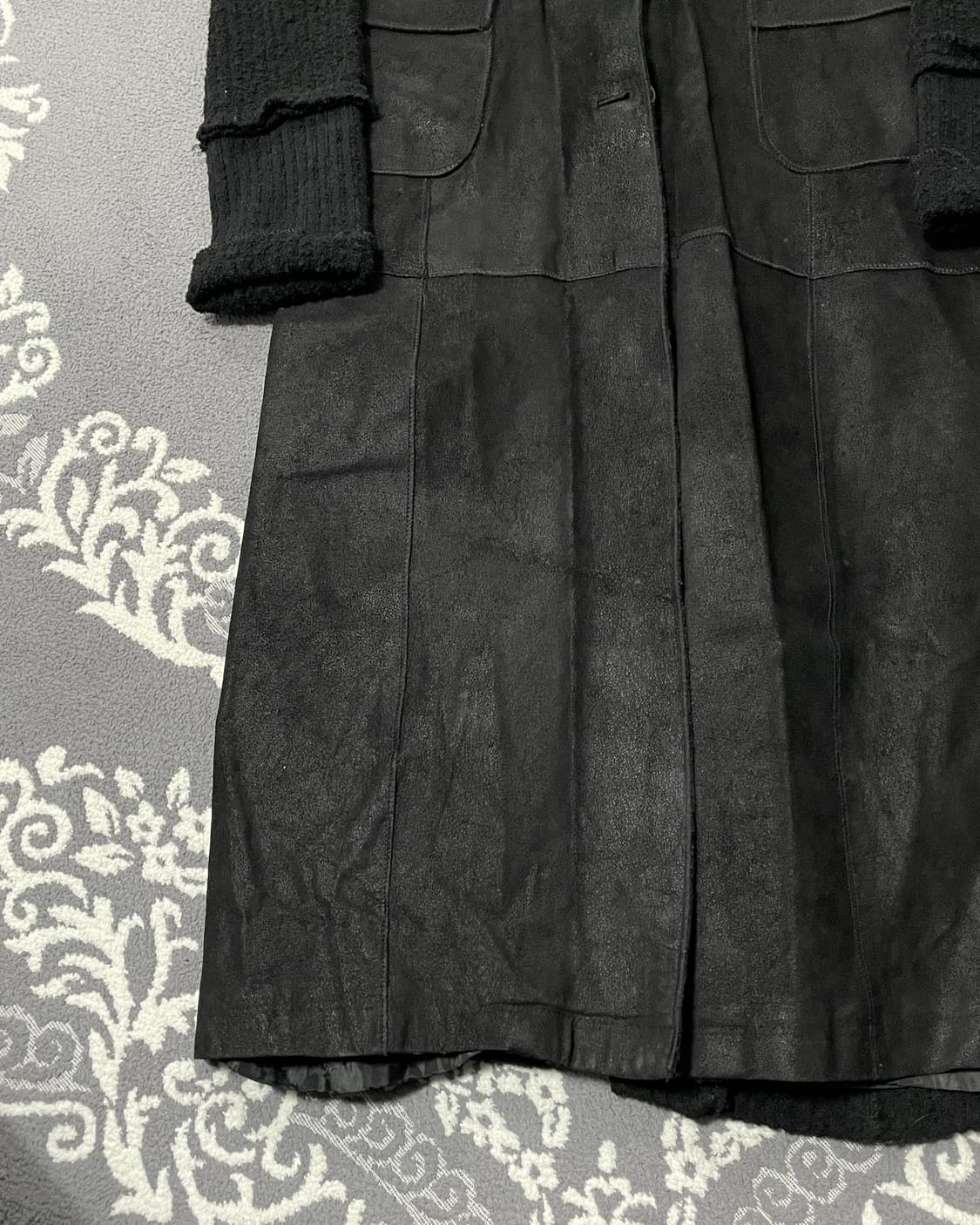 아방가르드 울/코팅 스웨이드 맥시 롱 코트 상품이미지5