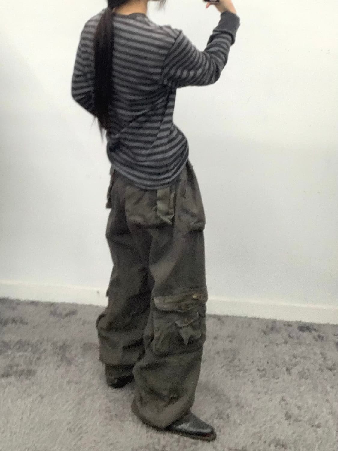 펑크 프린팅 스트라이프 롱슬리브 상품이미지2