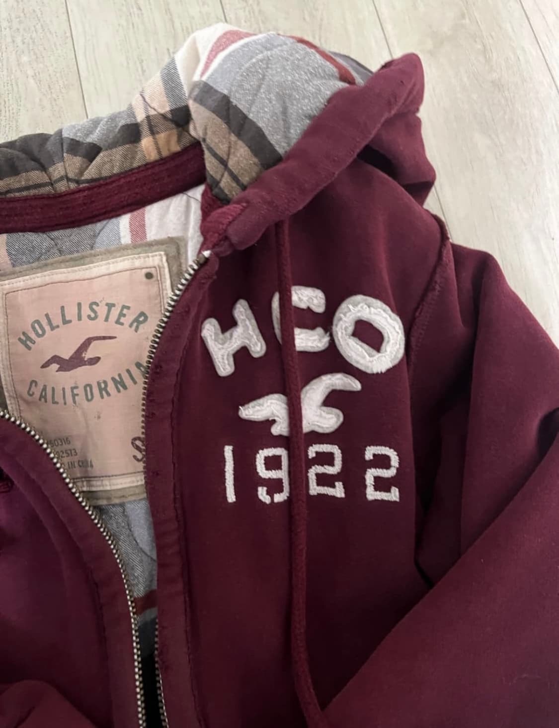 홀리스터 버건디 후드집업 상품이미지2