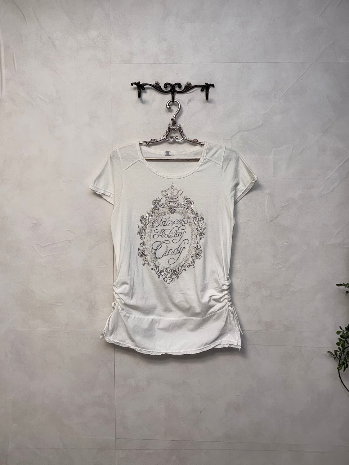 White side shirring y2k half t 상품이미지1