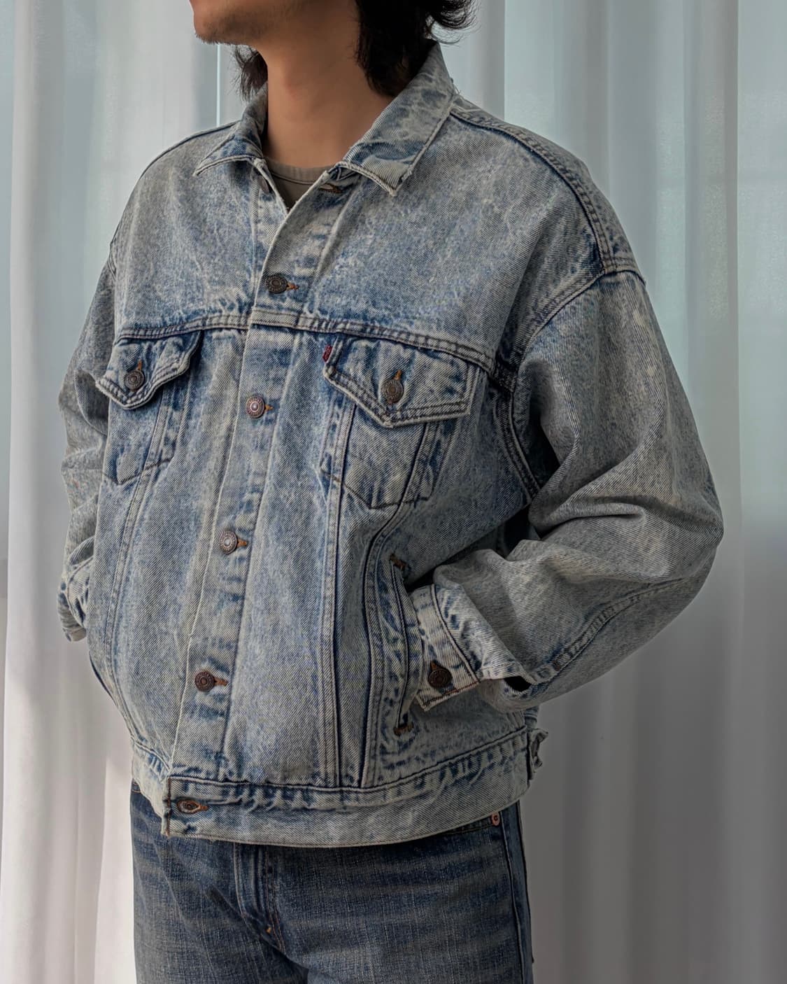 [XL]리바이스 USA 90s 빈티지 워싱 데님 트러커 자켓 상품이미지2