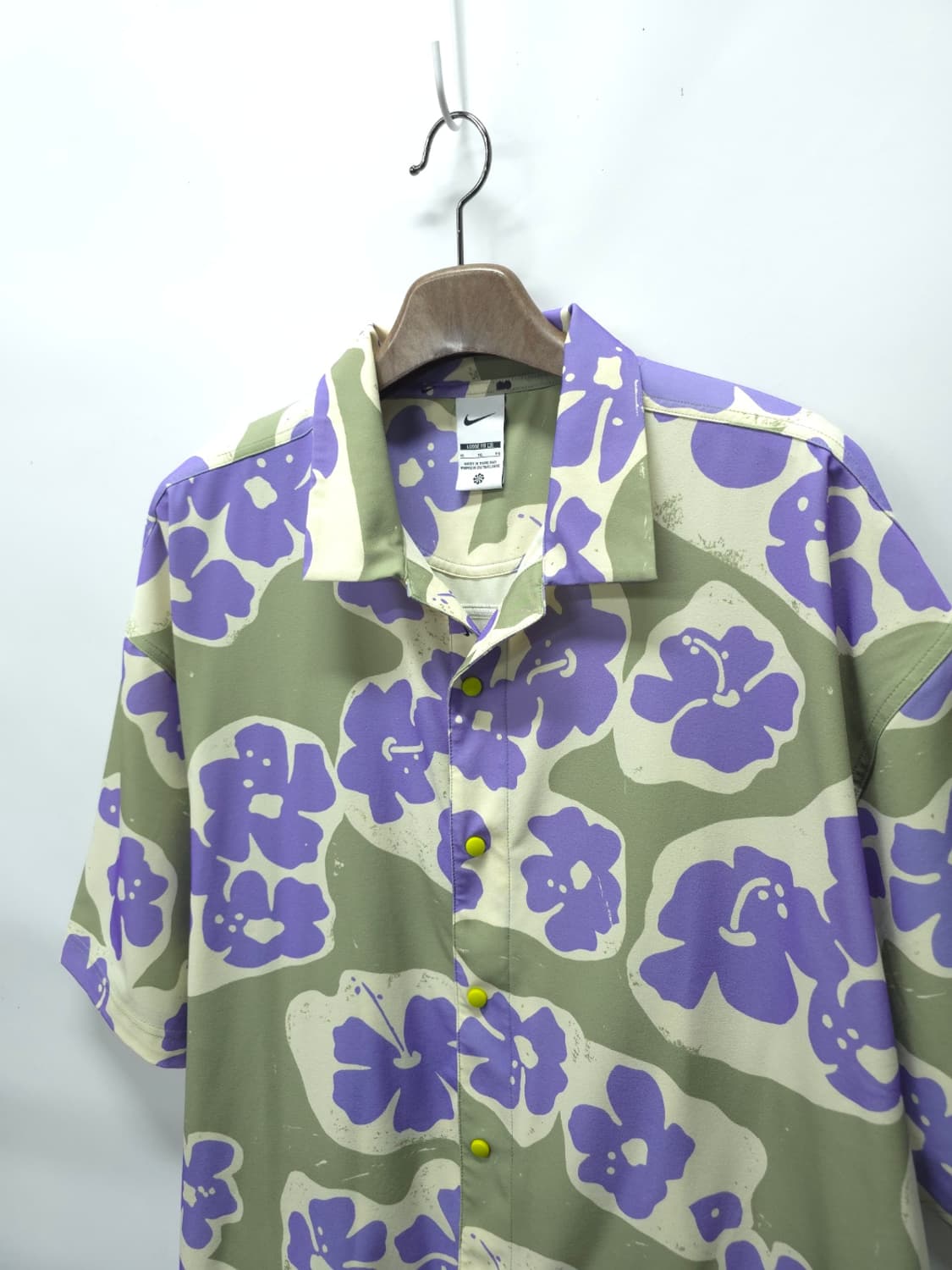 나이키 플라워 패턴 루즈핏 하와이안 반팔 셔츠 (~120)(빅사이즈) 상품이미지2
