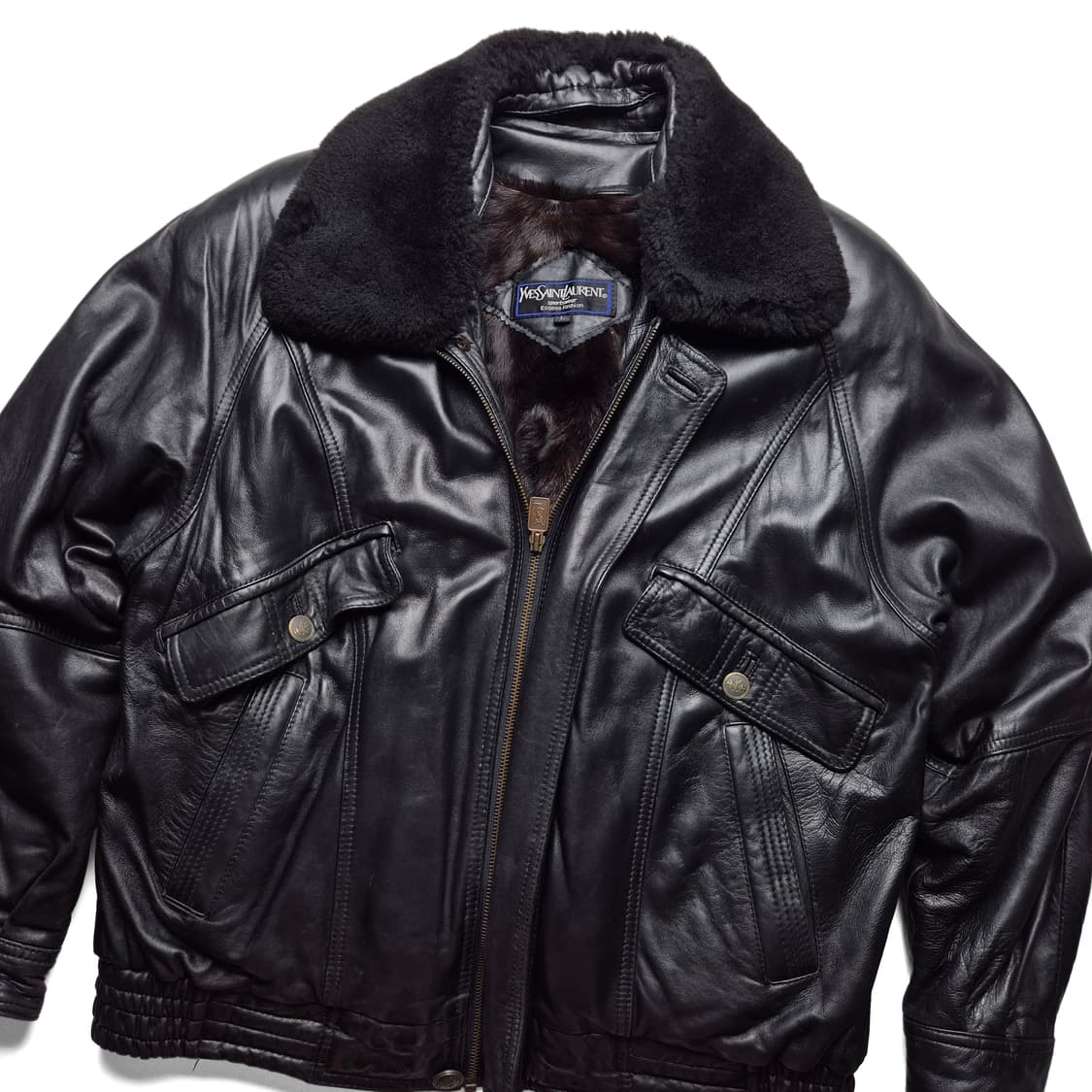 [100] 입생로랑 퍼카라 양가죽 플라이트 자켓 상품이미지1