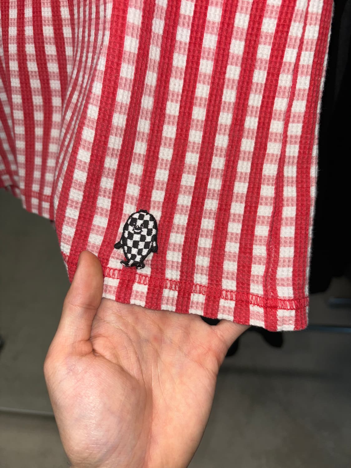 네넷 깅엄체크 와플 슬리브리스 상품이미지4