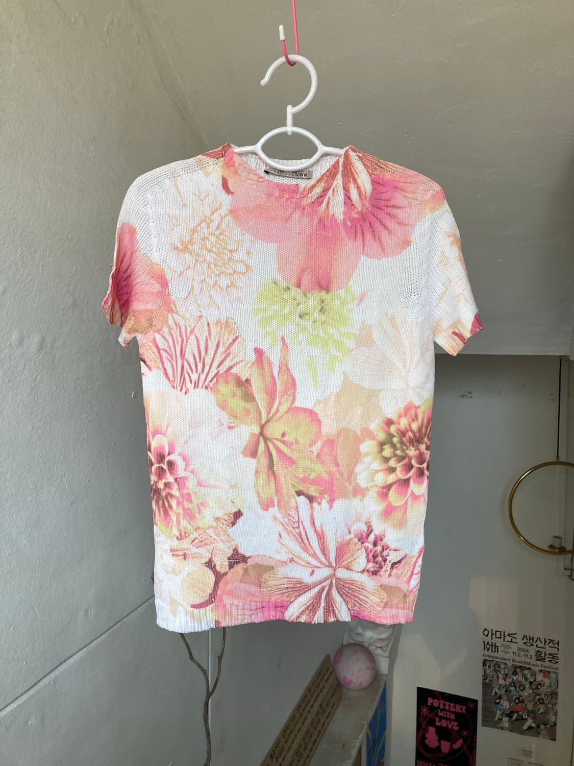 플라워프린트 니트 탑 상품이미지1