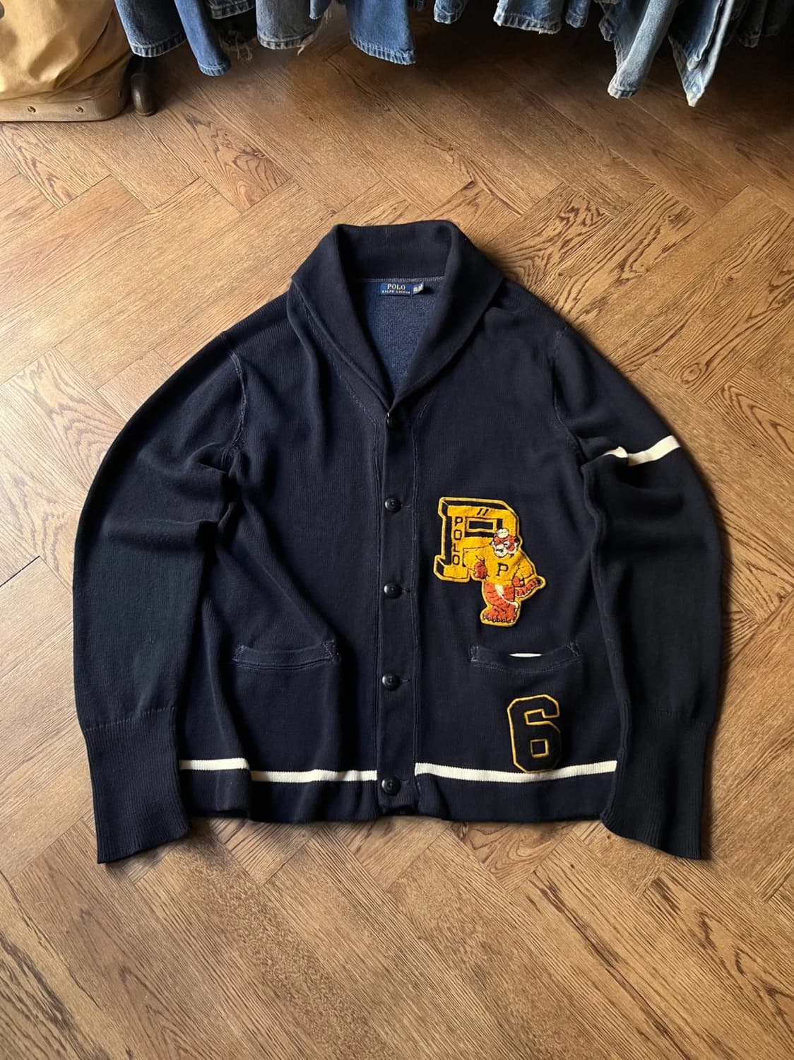 [2XL]폴로 랄프로렌 타이거 패치 네이비 레터맨 가디건 상품이미지1