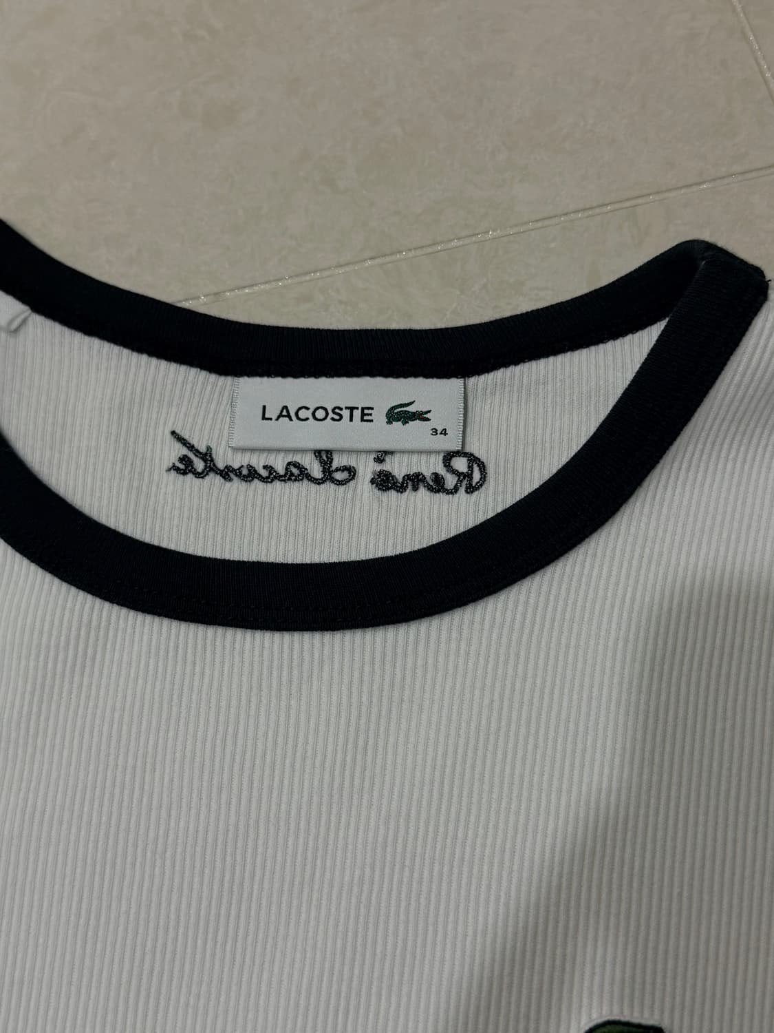 라코스테 슬림핏 배색 반팔 상품이미지3