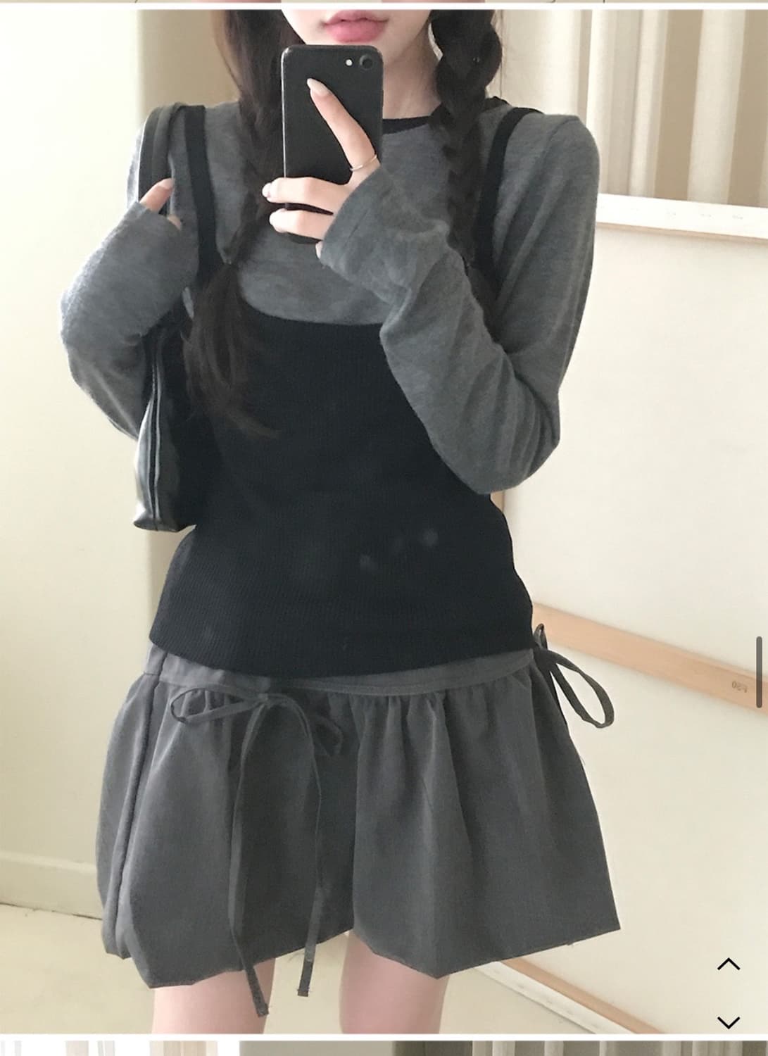 미니포에 모브 리본 스커트 상품이미지1