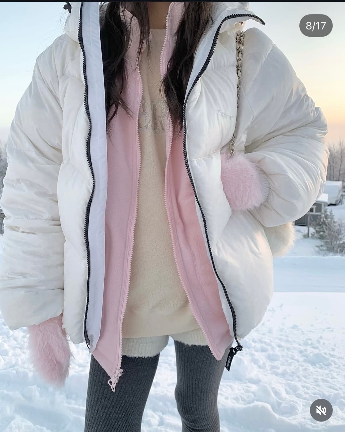 더바넷 리버시블 패딩 화이트 상품이미지4