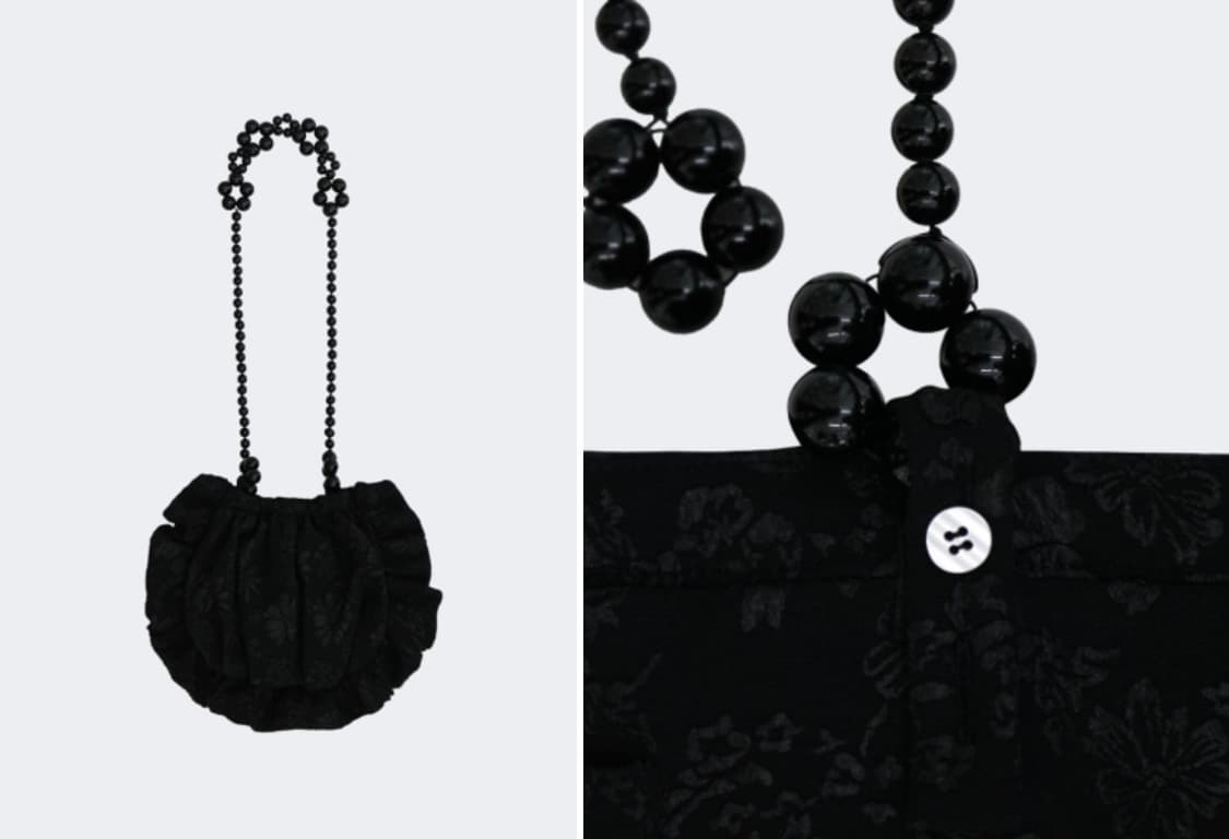 나비버스 Beads Volume bag_Black 상품이미지5