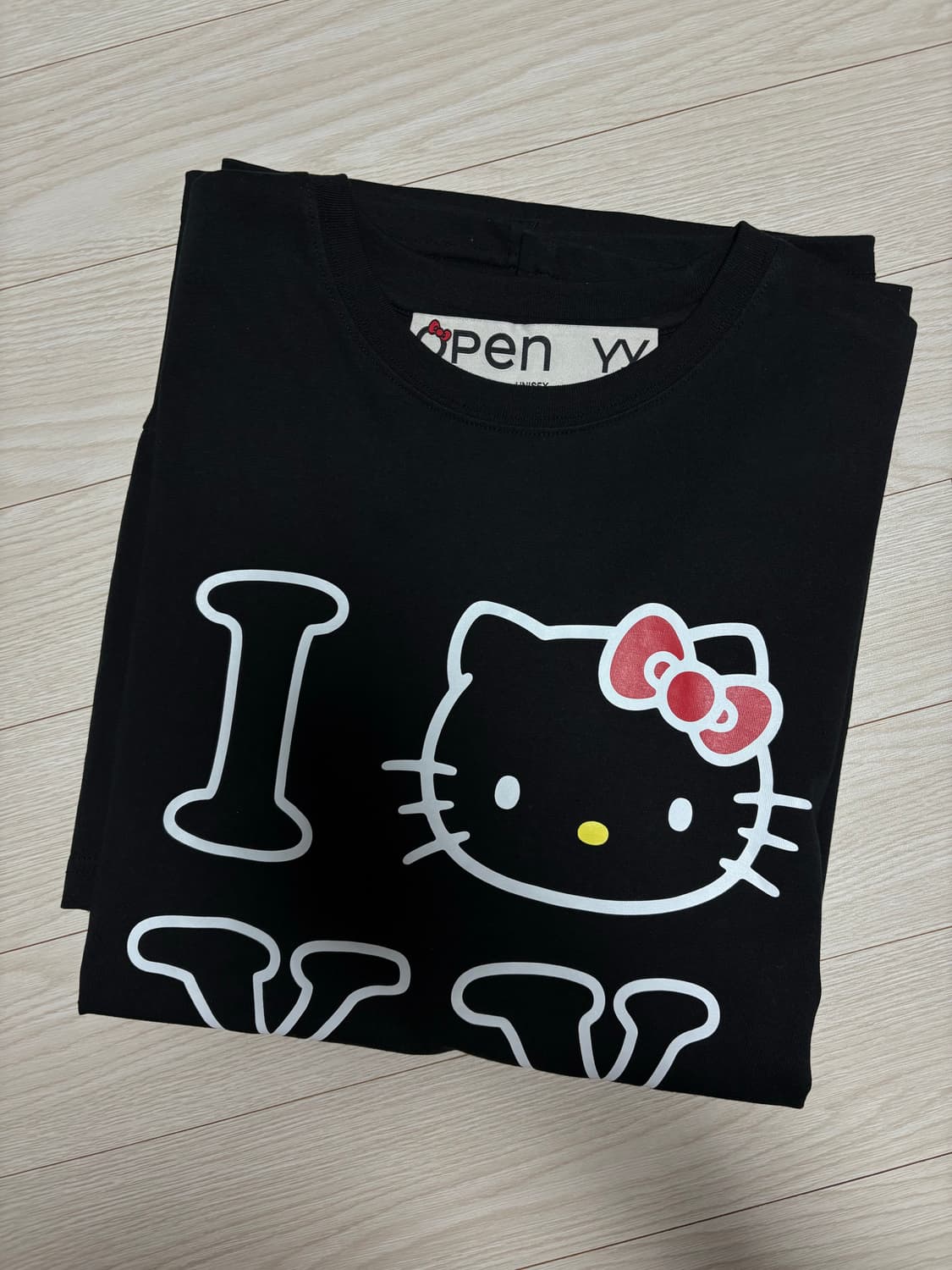 오픈 yy 헬로 키티 티셔츠 블랙 s/m 상품이미지2