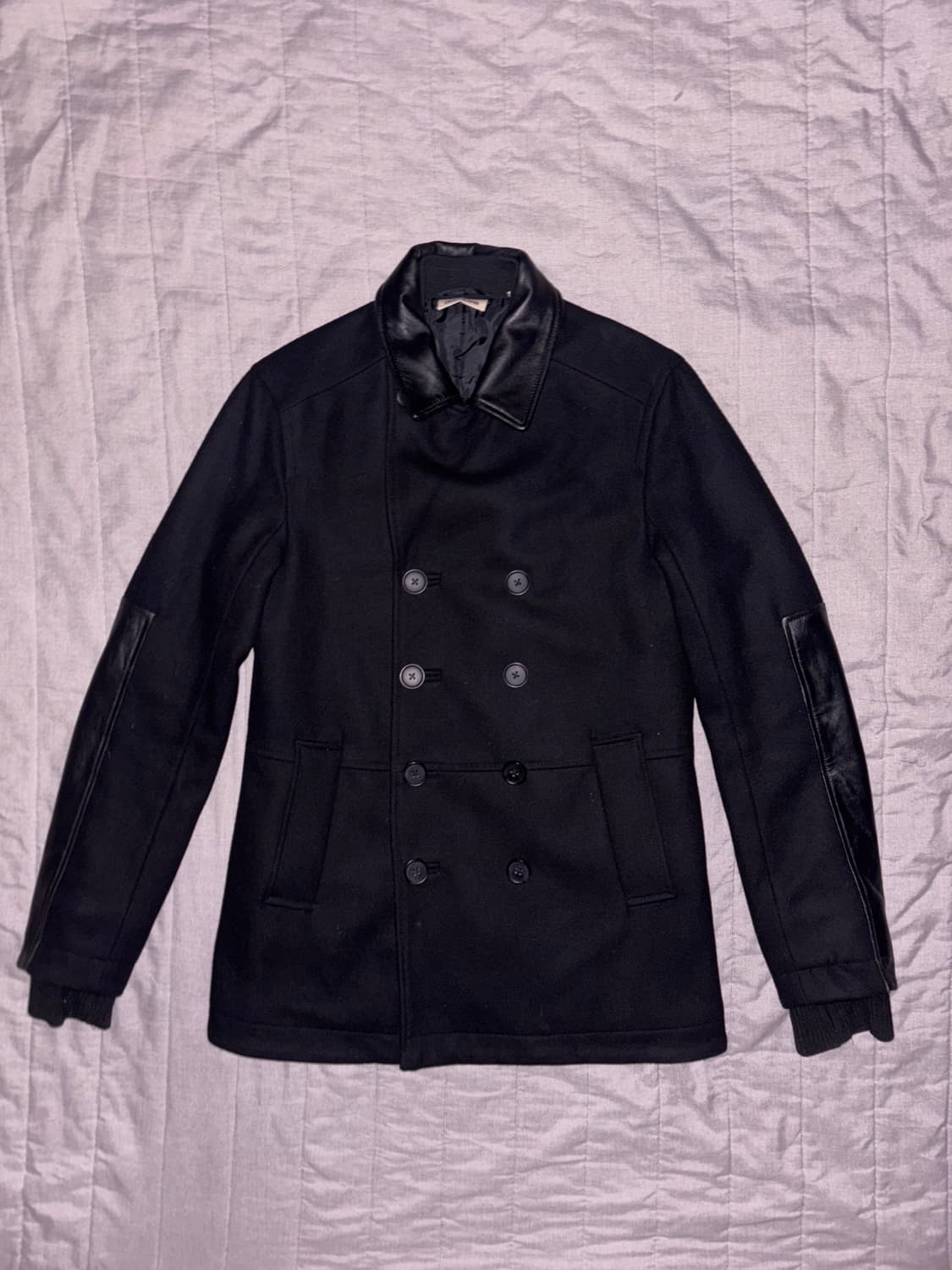 DKNY 레더 트리밍 피코트 상품이미지2