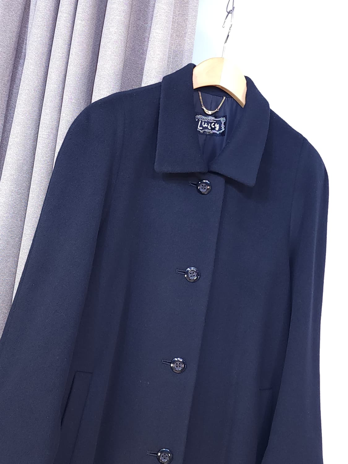 캐시미어100% 블랙코트 상품이미지1