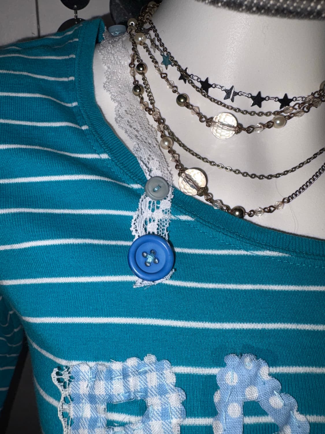 blue stripe baby doll top 상품이미지3