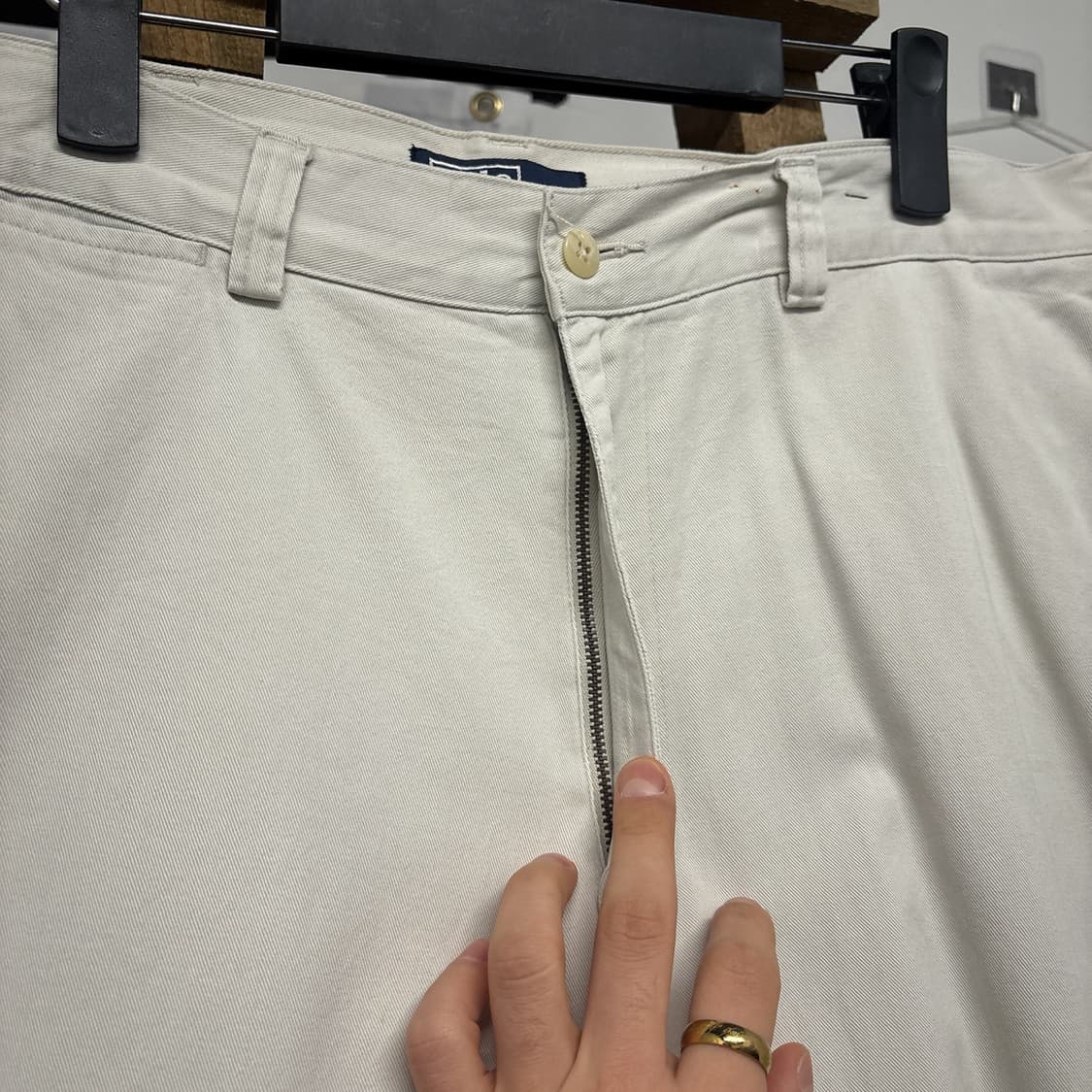 90s 폴로 랄프로렌 클래식 스모키화이트 코튼 치노팬츠 포니자수 N762 상품이미지5