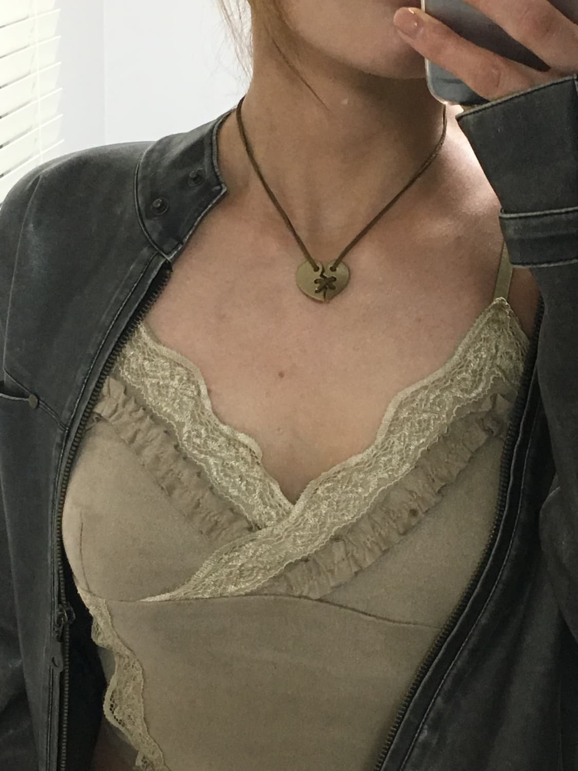 leather eyelet necklace  상품이미지3