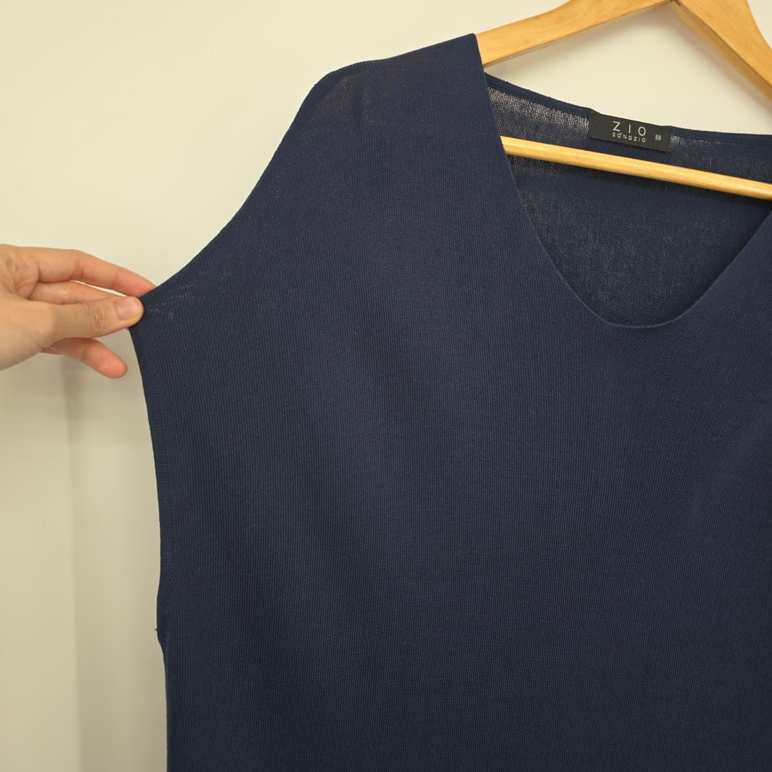 ZIO SONGZIO 썸머 니트 슬리브리스 원피스 네이비 88 상품이미지7