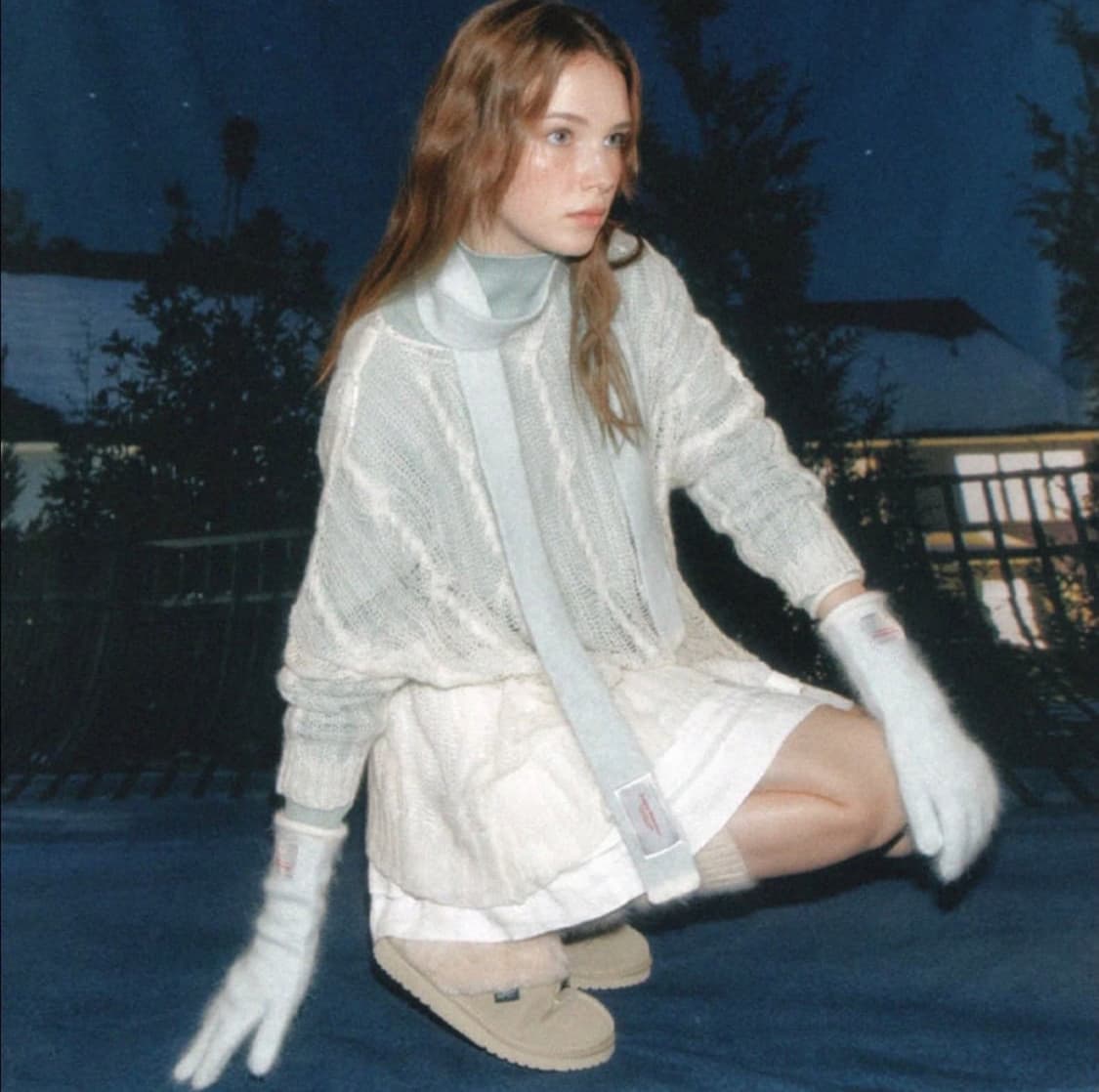 락피쉬웨더웨어 장갑 머플러 세트 민트 캔디바 상품이미지2