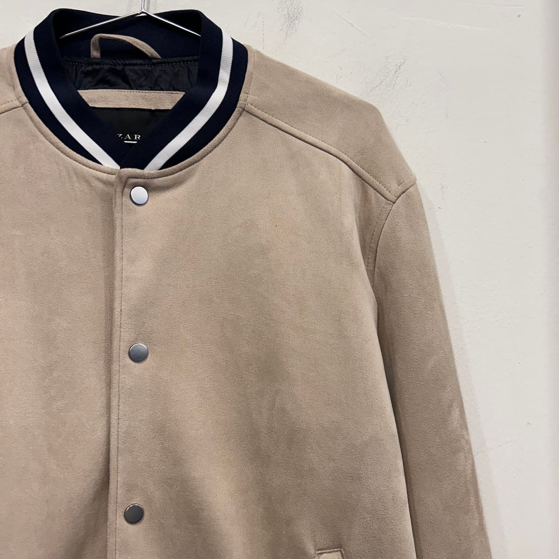 자라 스냅버튼 숄카라 스웨이드 블루종 자켓 상품이미지1