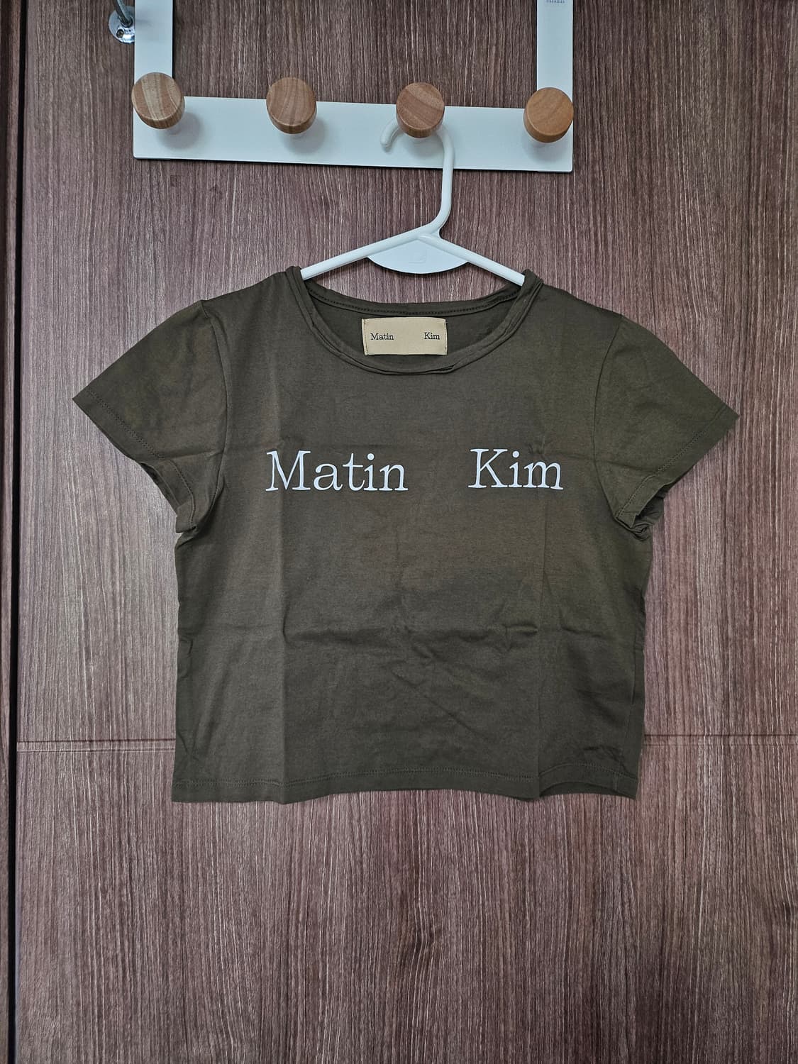마뗑킴 로고 올리브카키 반팔티 상품이미지1