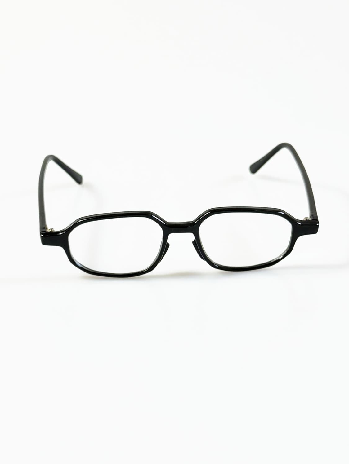 90s 블랙 뿔테 스퀘어 프레임 빈티지 안경 상품이미지2