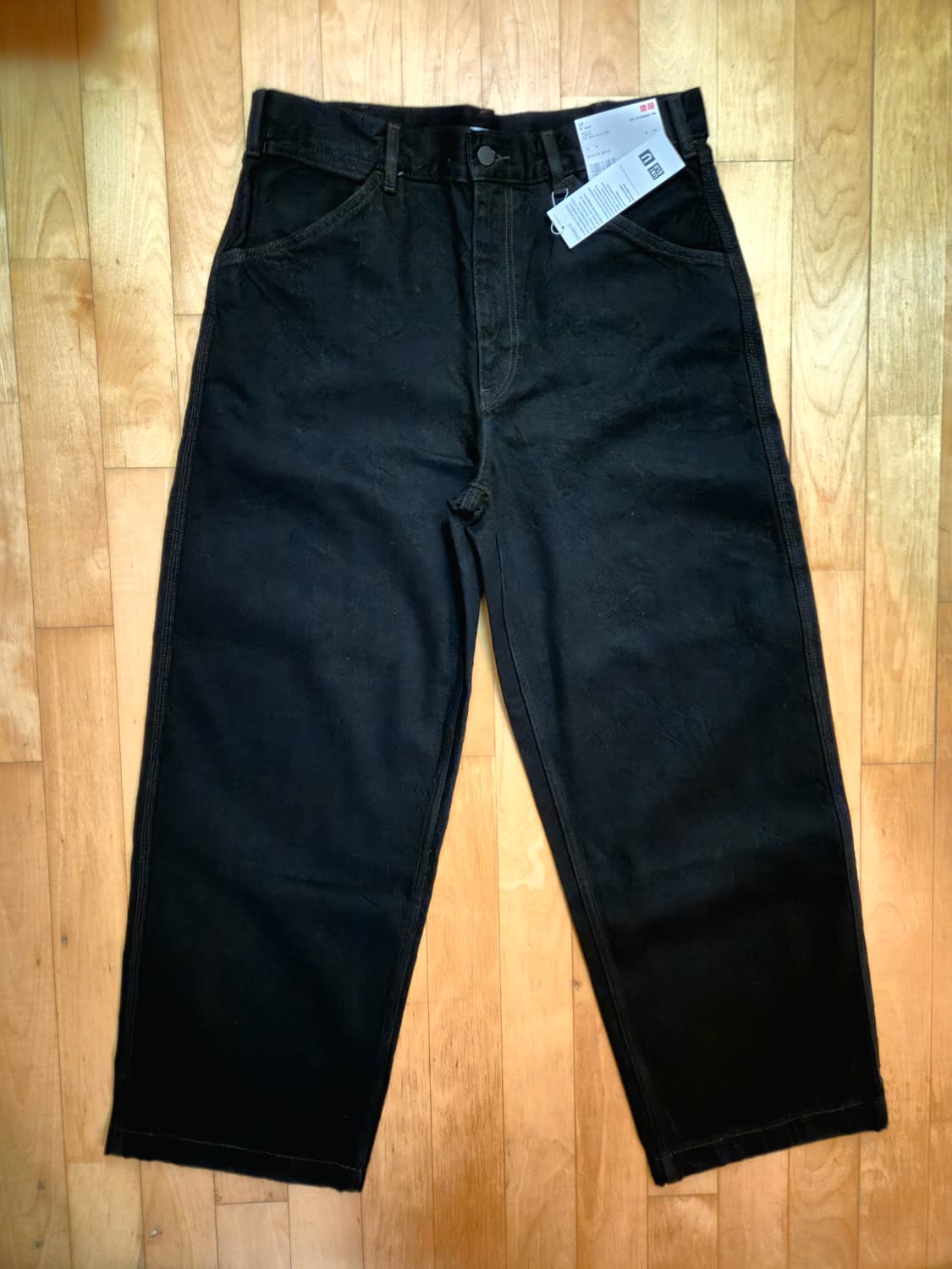 유니클로 U 와이드 데님 팬츠 블랙 33 새제품 상품이미지1