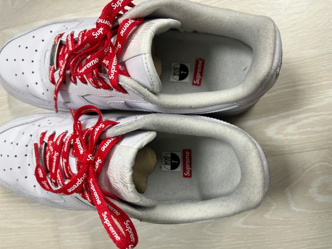 나이키 에어포스 1 로우 SP 슈프림 흰색 250 상품이미지3