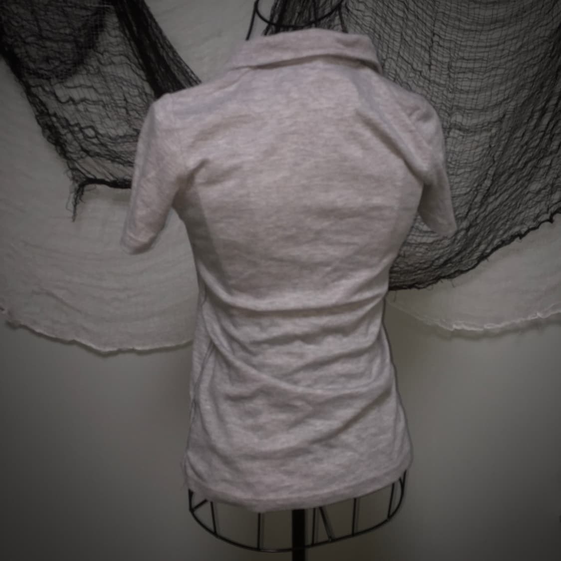 Gray pink lettering collar T 상품이미지6