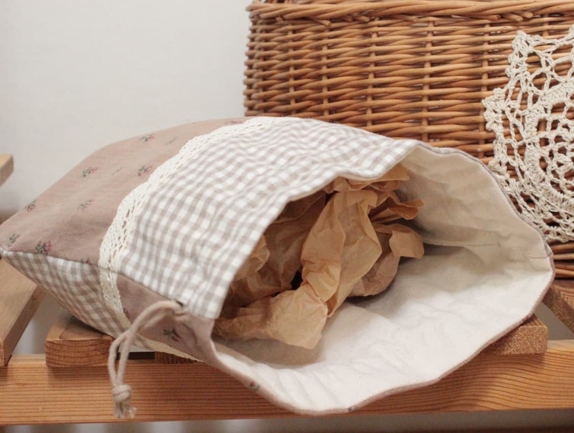 핸드메이드 셔링 레이스 스트링 파우치 상품이미지8