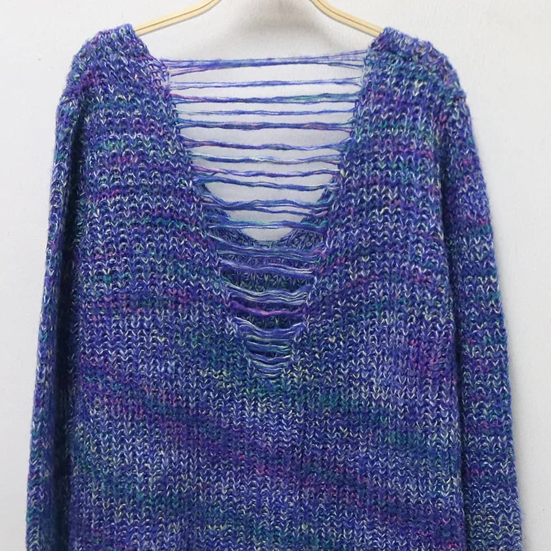 백리스 포인트 울 혼방 롱 니트 61278 상품이미지6