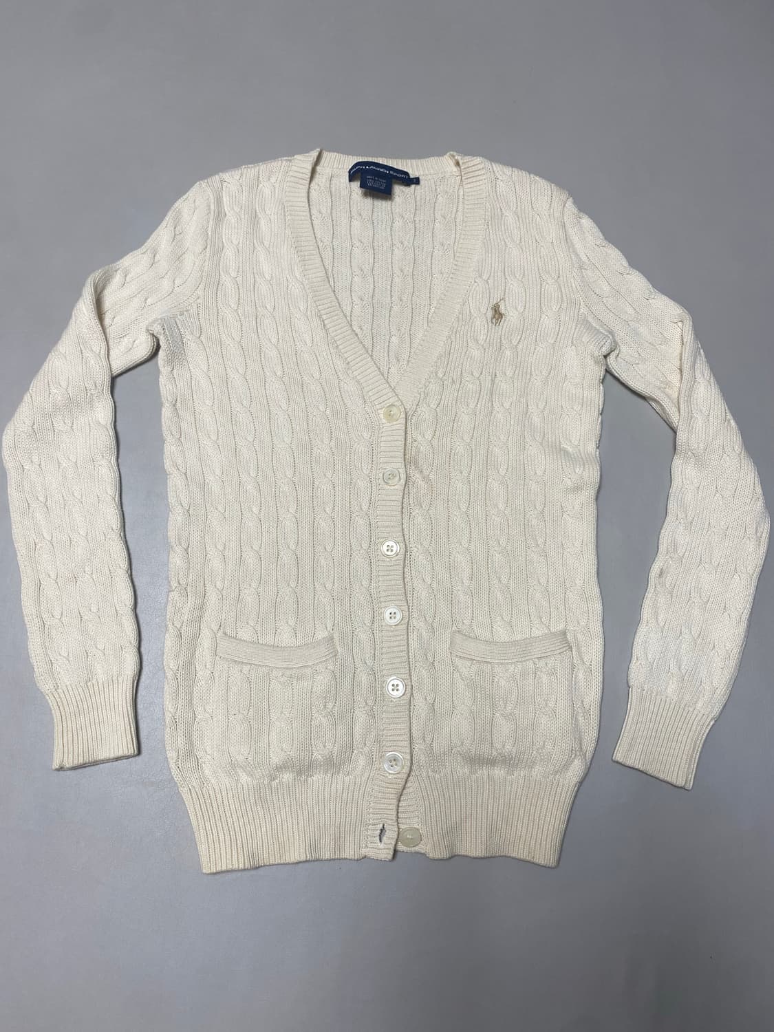 폴로 랄프로렌 아이보리 케이블 가디건 S 상품이미지2