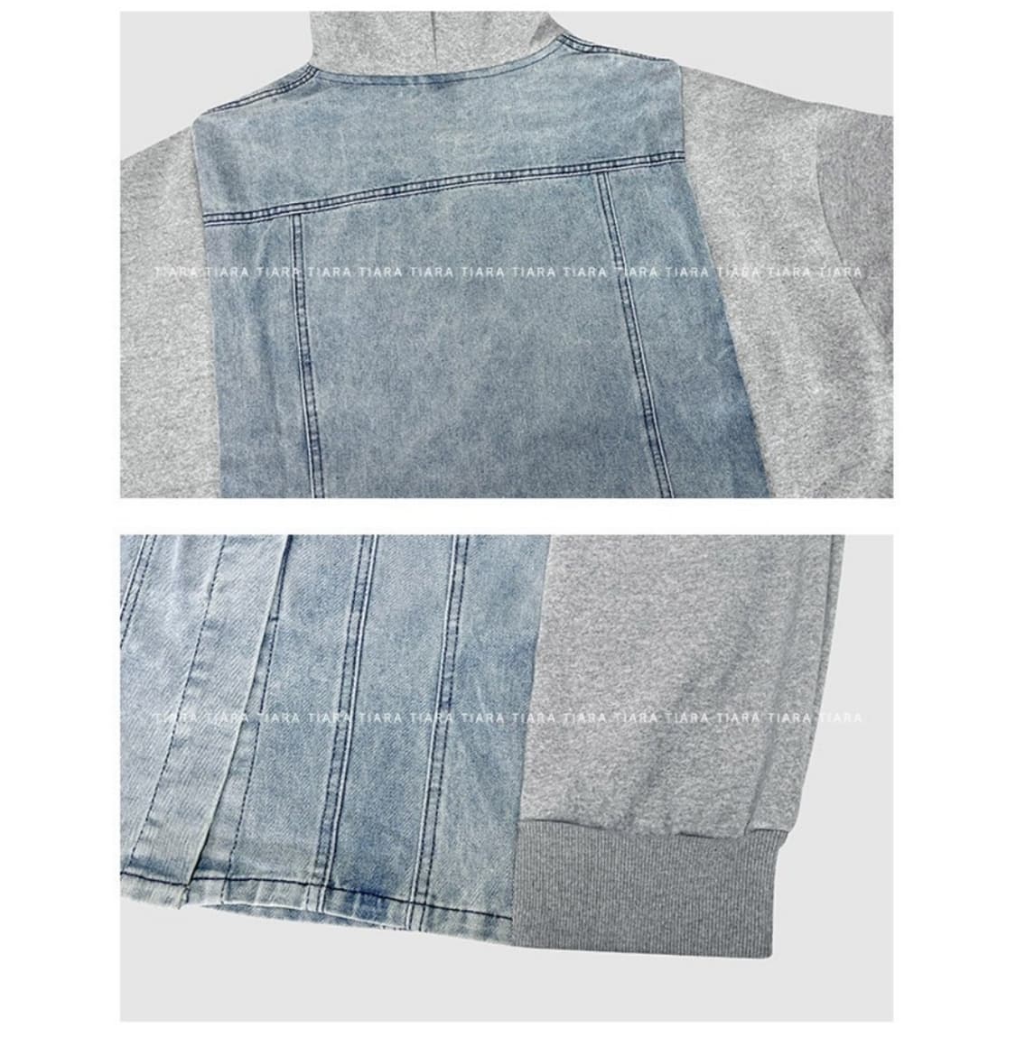 오버핏 후드 데님 롱 자켓 상품이미지8