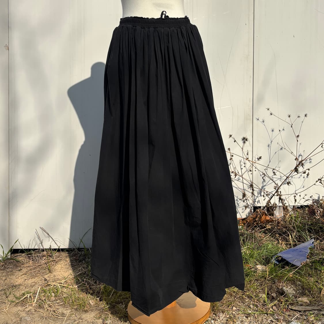 에버신스 eversince  블랙 밴딩 셔링 펑크 롱 스커트 상품이미지2